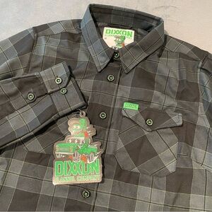 Dixxon Flannel Company Shirt Womens Medium Black Green Plaid Adrenaline NEW
